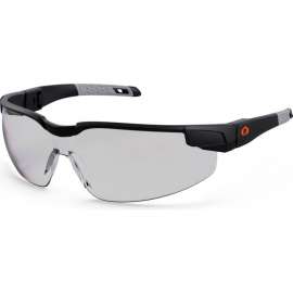 Ergodyne Dellenger Safety Glasses w/ Adjustable Temples, In/Outdoor Lens, Matte Black Frame
