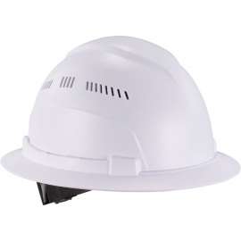 Ergodyne Skullerz 8968 Lightweight Full Brim Hard Hat Vented, Class C, White