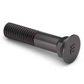 5/8-11 x 2-1/2" Plow Bolt - #3 Flat Head - Grade 5 - UNC - Steel - Zinc Clear - Pkg of 10