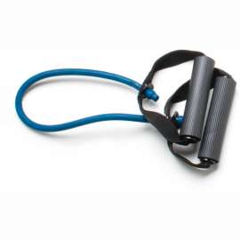 CanDo Exercise Tubing with Handles, Blue, 18"