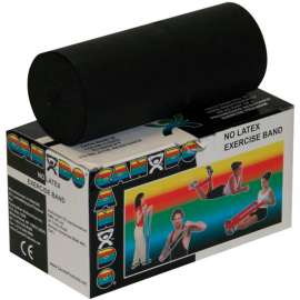 CanDo Latex-Free Exercise Band, Black, 6 Yard Roll, 1 Roll/Box