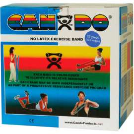 CanDo Latex-Free Exercise Band, Blue, 25 Yard Roll, 1 Roll/Box