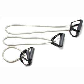 CanDo Exercise Tubing with Handles, Full Body Set -18", 36", 48"), Silver, 3/Set