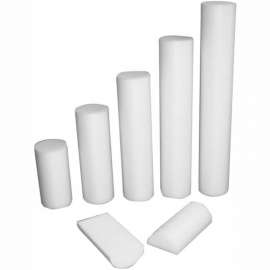 CanDo White PE Foam Roller, Half-Round, 4" Dia. x 12"L