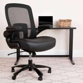 Flash Furniture Big & Tall Mesh Executive Ergonomic Office Chair with Adjustable Lumbar - Black