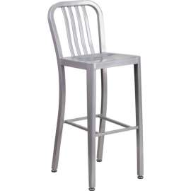 Flash Furniture 30" High Metal Indoor-Outdoor Bar Stool - Silver