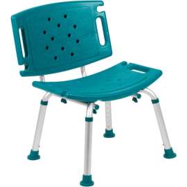 Flash Furniture Hercules Series Adjustable Height Bath Chair with Extra Large Back, Teal