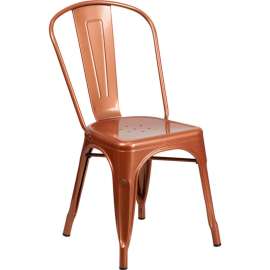 Flash Furniture Metal Indoor-Outdoor Stackable Chair - Copper