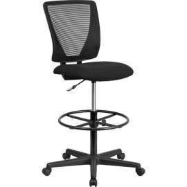 Flash Furniture Ergonomic Drafting Stool - Mesh Back - Black