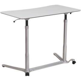 Flash Furniture Sit/Stand Computer Ergonomic Desk, Light Gray