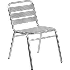 Flash Furniture Aluminum Indoor-Outdoor Restaurant Stack Chair with Triple Slat Back