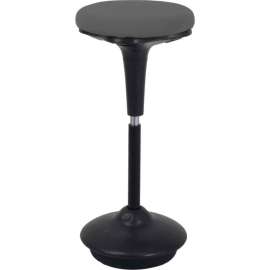 Interion Active Seating Stool - Fabric - 25"H - 33"H - Gray