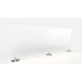 Ghent Desktop Protection Screen - Freestanding 48"W x 24"H, Frosted Thermoplastic