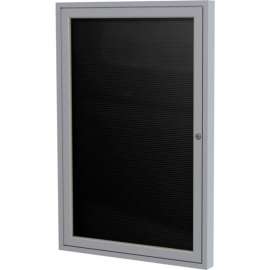 Ghent Enclosed Letter Board - 1 Door - Black Letterboard w/Silver Frame - 36" x 36"