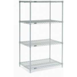Nexel Shelving Wire Shelving Starter Unit, 36"W x 18"D x 63"H