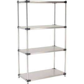 Nexel Solid Stainless Steel, 5 Tier, Starter Unit, 36"W x 18"D x 86"H