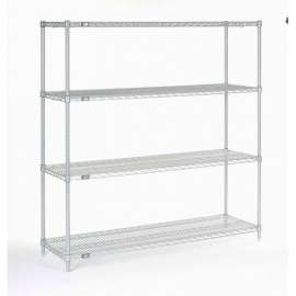 Nexel Shelving Wire Shelving Starter Unit, 54"W x 18"D x 63"H