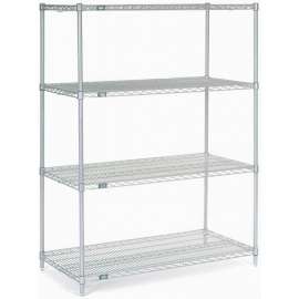 Nexel Stainless Steel, 5 Tier, Wire Shelving Starter Unit, 54"W x 18"D x 74"H
