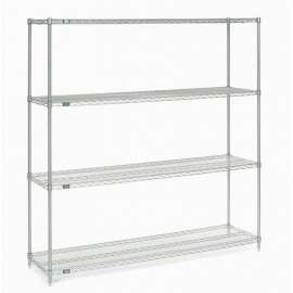 Nexel Stainless Steel, 5 Tier, Wire Shelving Starter Unit, 60"W x 18"D x 86"H