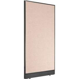Interion Non-Electric Office Partition Panel with Raceway, 36-1/4"W x 64"H, Tan