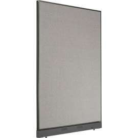 Interion Non-Electric Office Partition Panel with Raceway, 48-1/4"W x 100"H, Gray