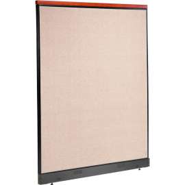 Interion Deluxe Non-Electric Office Partition Panel with Raceway, 60-1/4"W x 77-1/2"H, Tan