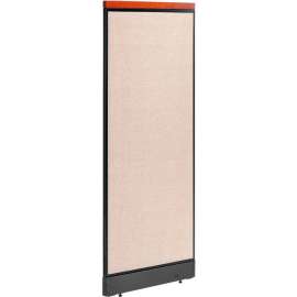 Interion Deluxe Non-Electric Office Partition Panel with Raceway, 24-1/4"W x 65-1/2"H, Tan