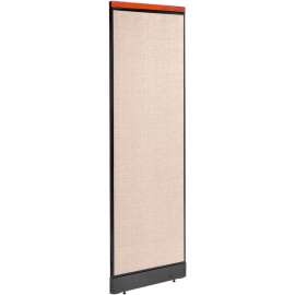 Interion Deluxe Office Partition Panel with Pass Thru Cable, 24-1/4"W x 77-1/2"H, Tan
