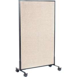 Interion Mobile Office Partition Panel, 36-1/4"W x 63"H, Tan