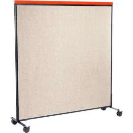 Interion Mobile Deluxe Office Partition Panel, 60-1/4"W x 64-1/2"H, Tan