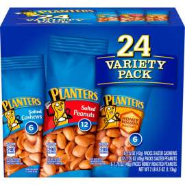 PLANTERS Peanuts & Cashews Nuts Variety Pack 1.7 oz, 24 Count
