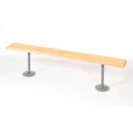 Global Industrial Locker Room Bench, Hardwood With Steel Tube Pedestal Legs, 48 x 9-1/2 x 17