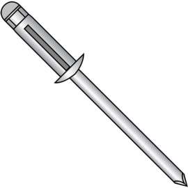 Aluminum Trebol Dome Head Rivet - 3/16 x .039 -0.118, Pkg of 2000