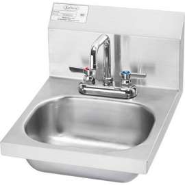 Krowne HS-18 16" Wide Hand Sink With Deck Mount Faucet, Wrist Handles