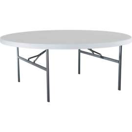 Lifetime 72" Round Portable Folding Plastic Table, White