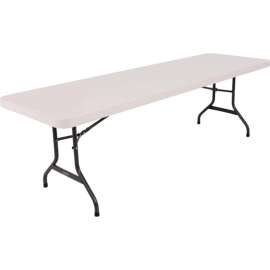 Lifetime Portable Plastic Folding Table, 30" x 96", Almond