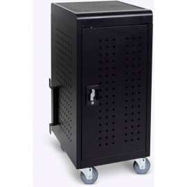 Luxor Tablet/Chromebook Charging Cart for 24 Devices, 17-1/8"W x 25"D x 37-5/8"H, Black