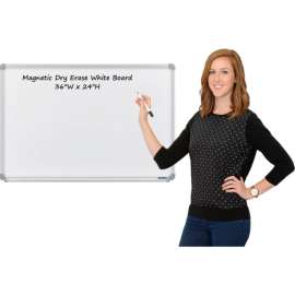 Global Industrial Magnetic Whiteboard - 36 x 24 - Steel Surface