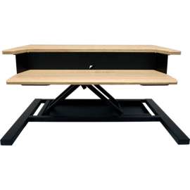 Luxor 32" Two-Tier Pneumatic Standing Desk Converter - White Oak