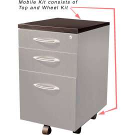 Safco Aberdeen Series Pedestal Mobile Kit for APBF20 Suspended Credenzas Mocha