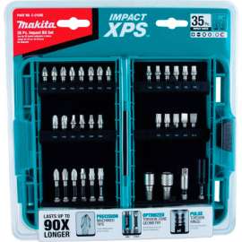 Makita Impact XPS Impact Bit Set, 35 Pc., Detent Ball/Magnetic Hex Locks, Matte Nickel