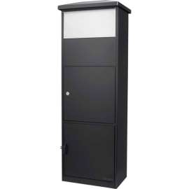 Barska CB13332 MPB-600 Parcel Mail Box W/ one Big Parcel, SS Drop Door 16"W x 10-2/5"D x 52"H, Blk