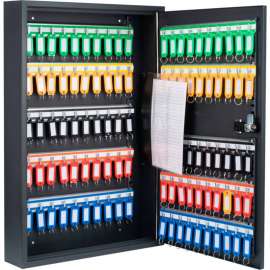 Barska 100 Keys Combination Adjustable Lock Box, 21-3/4"W x 14-3/4"D x 3"H - Black