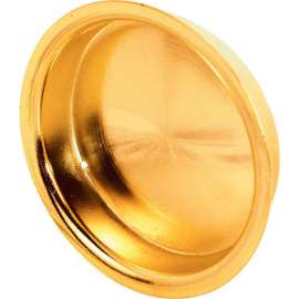 Prime-Line N 7137 2-1/8-Inch Round Closet Door Pull with Flush, Solid Brass,(Pack of 2)