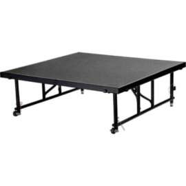 NPS - Transfix Gray Carpet 48"L x 48"W x 24" to 32"H Portable Stage