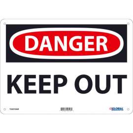 Global Industrial; Danger Keep Out, 10x14, Aluminum