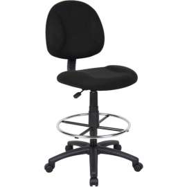 Interion Drafting Stool - Fabric - Black