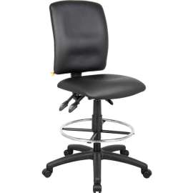 Boss Multifunction Drafting Stool - Leather - Black