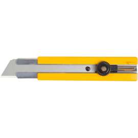 OLFA 5006 Utility Knife, 25 mm W Blade, Stainless Steel Blade, Symmetrical Handle, Yellow Handle