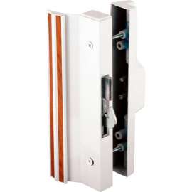 Prime-Line Sliding Door Handle Set, Anti-Lift, White Aluminum and Diecast, C 1118